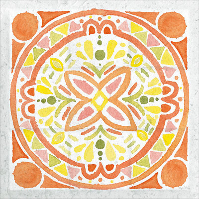«Citrus Tile I V2» par Elyse DeNeige - peinture encadrée
