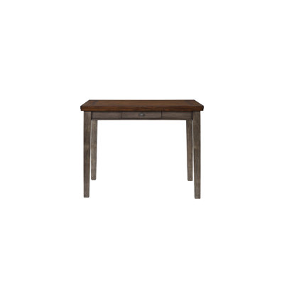 Counter Height Dining Table With 4 Storage Drawers, Grey Two-Tone Rustic Appeal Drawer Compartments, Element Feature Quality