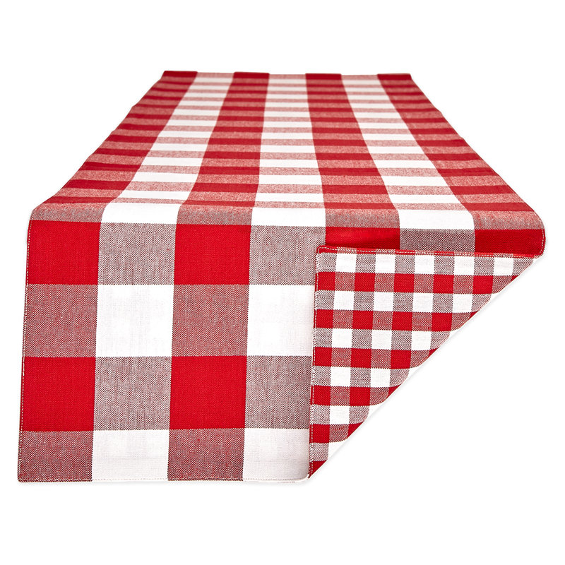 Fairley Reversible Table Runner, Red/White, 72" x 14"