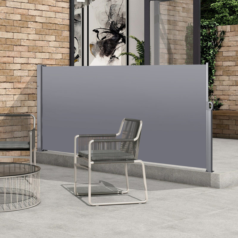 Auvent de qualité d'intimité, imperméable, gris foncé, rétractable 118,1 "x 63,81" gris