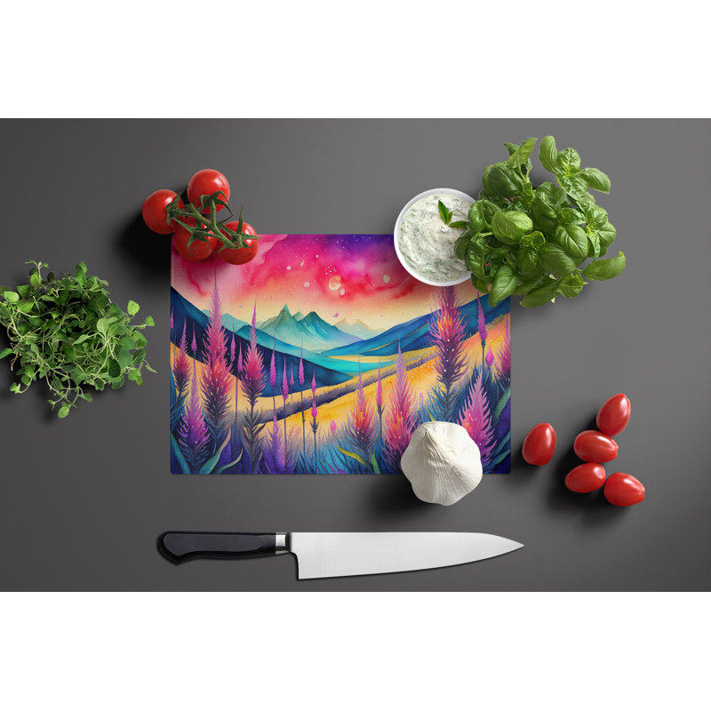 Liatris in Colour Glass Cutting Board Large