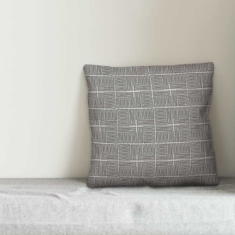 Geometric Throw Pillow, 16" x 16", Yellow Geometric 2