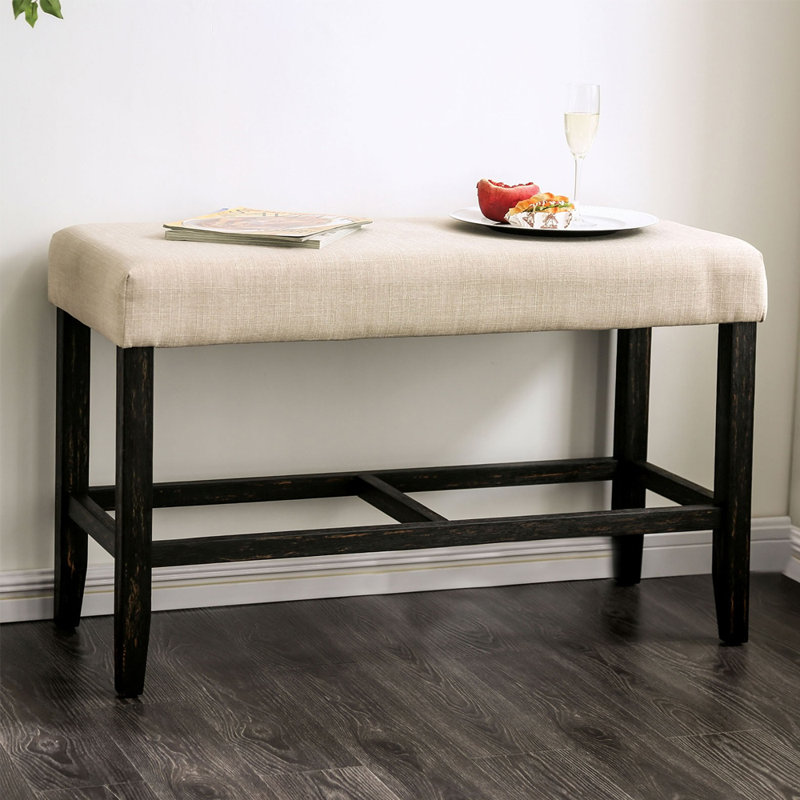 Brule Cotton Upholstered Bench, Ivory