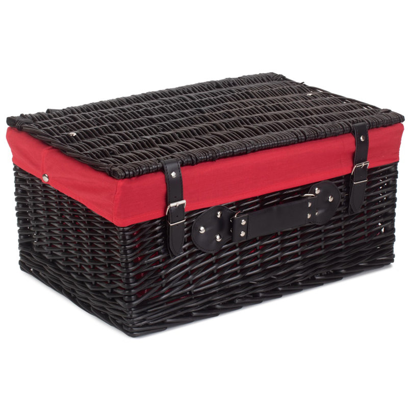 Picnic Basket, Red, 25cm H x 51cm W x 30cm D