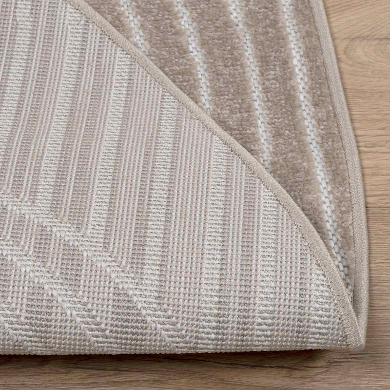 Modern Indoor and Outdoor Rug, Beige, Round 160 cm