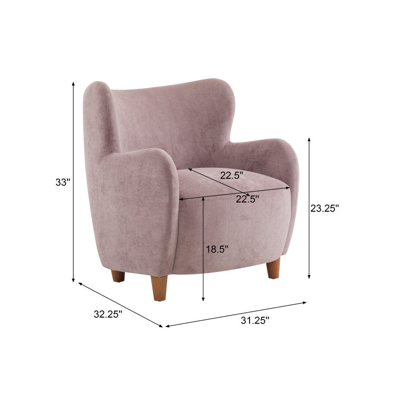 Fauteuil d'appoint rembourré Reshami, Mauve sombre