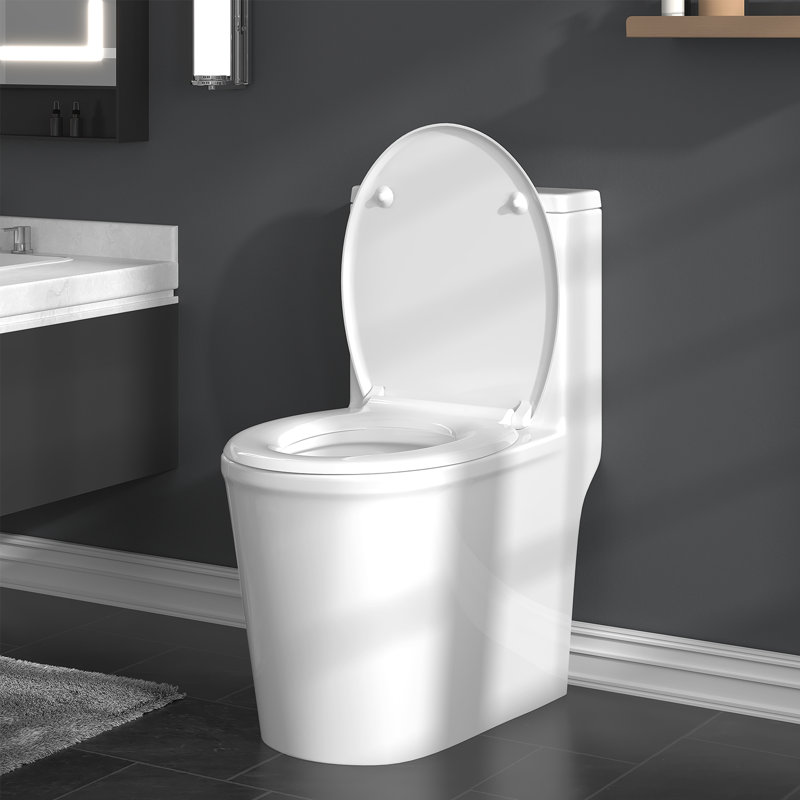 Soft Close Toilet Seat, O-Shaped Heavy Duty Duroplast Toilet Seat With Quick Release, Adjustable Hinges, Top Mounting, White