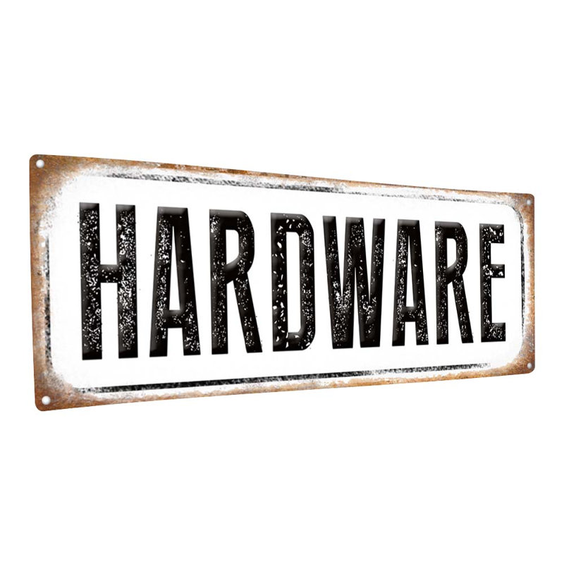 Enseigne en métal vieilli, impression sur métal, H 5,75 po x l 15,5 po