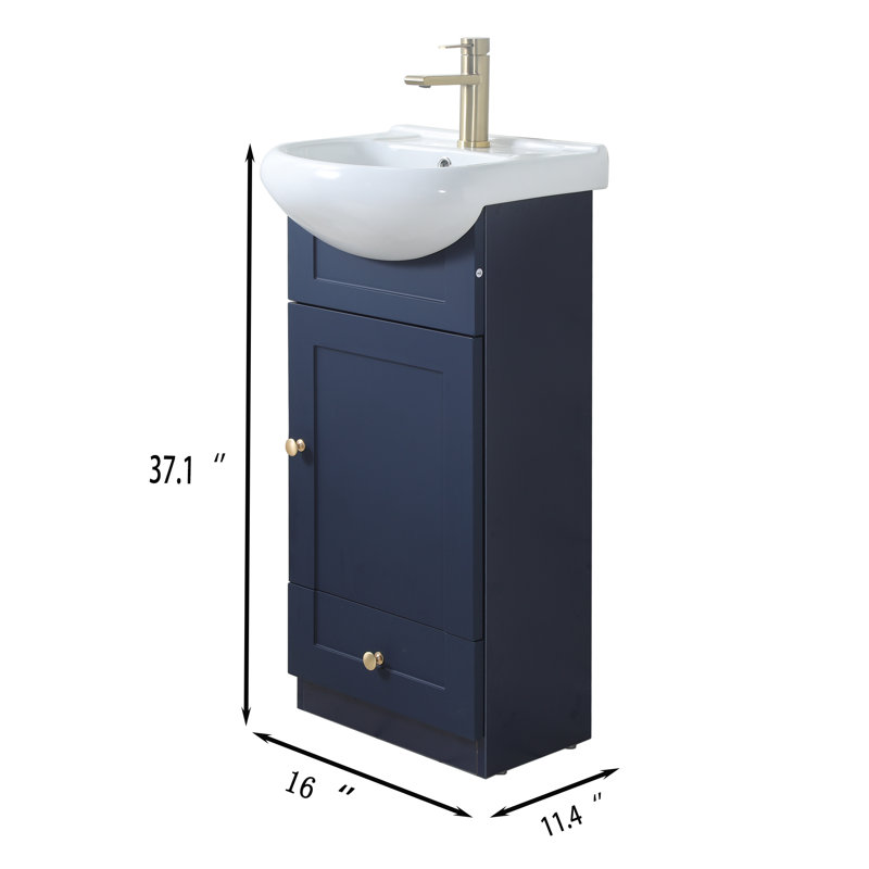 16'' Single Bathroom Vanity With Ceramic Top
