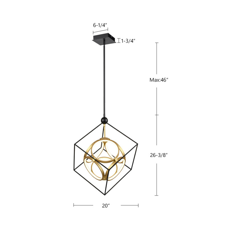 Monza 1 - Light LED Chandelier, 26.375" H x 24.375" W x 20" D