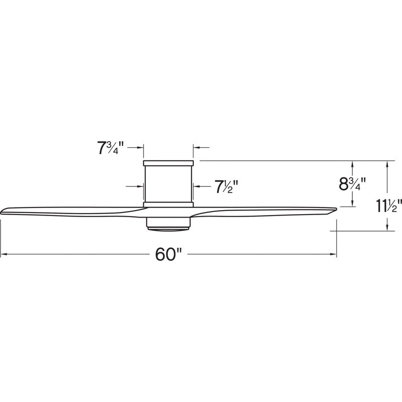 Hover Flush 60" Indoor/Outdoor Integrated LED Propeller Ceiling Fan with Remote, Graphite