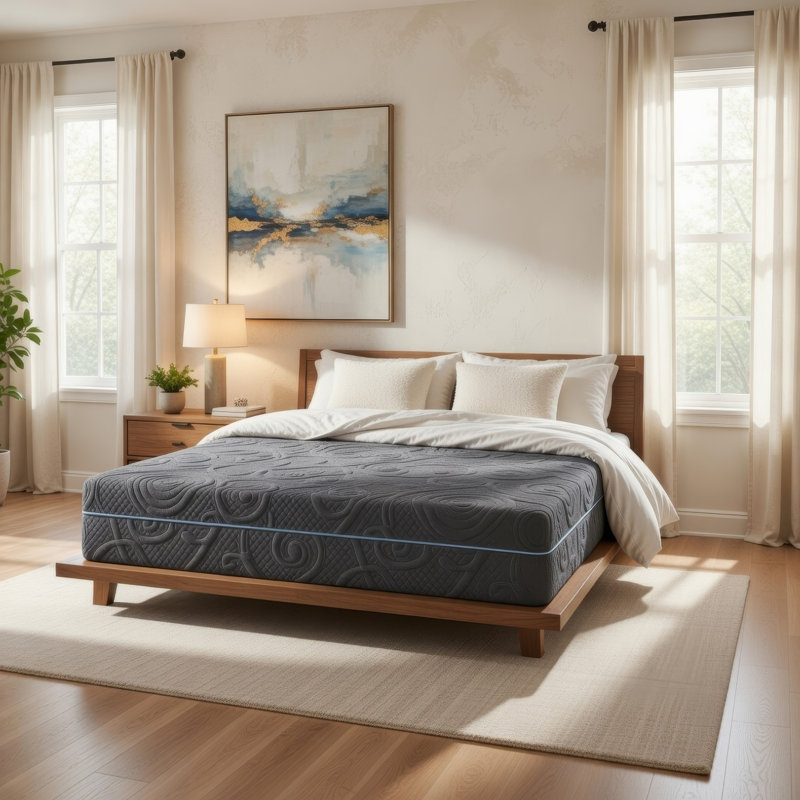 Très grand matelas Kae, mousse viscoélastique imprégnée de gel, 14 po, Très grand lit