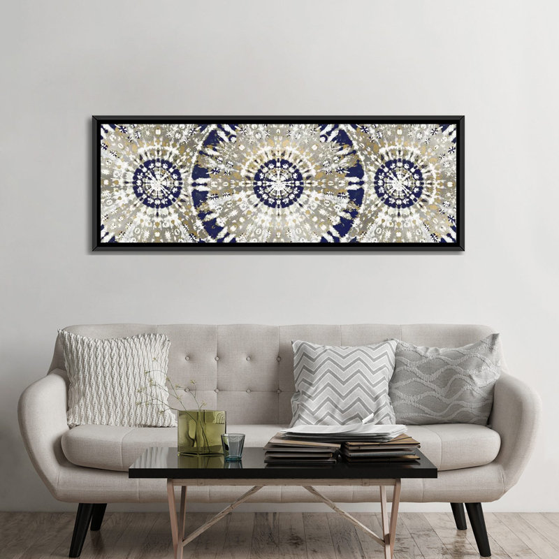«In Balance I», impression sur toile, H 24 po x l 72 po x P 1,5 po, Noir; argent; blanc; brun clair; vert marais, Cadre noir