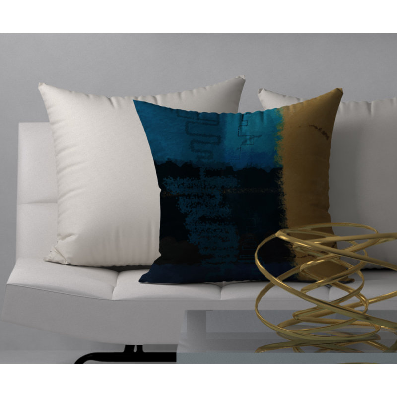 Abstract Reversible Throw Pillow, 18"x18"