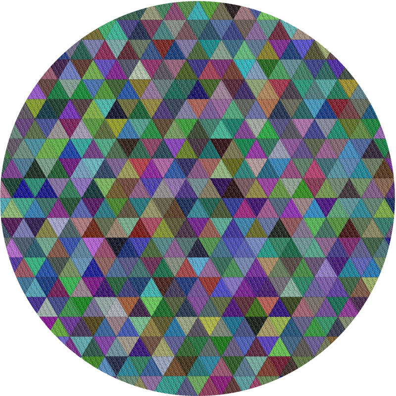 Tapis décoratif géométrique vert Satter, Rond 5 pi