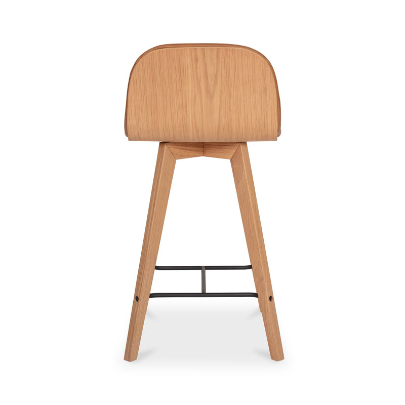 Caspian Bar Stool, Counter Stool (25.5” Seat Height), Brown Top Grain Leather