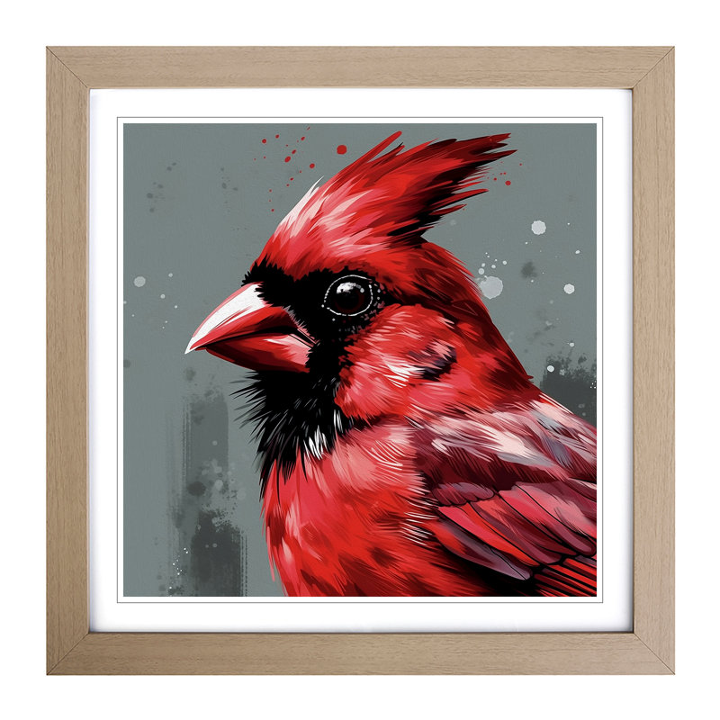 Cardinal Bird Graphic Art - Framed Print