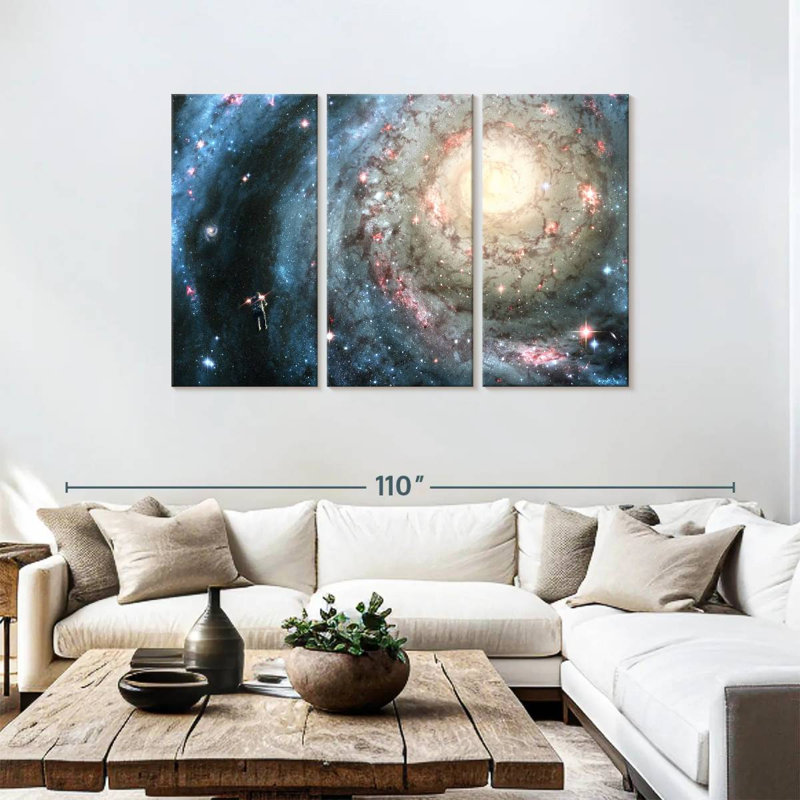 Oberle astronaute et galaxie, H 48 po x l 74 po
