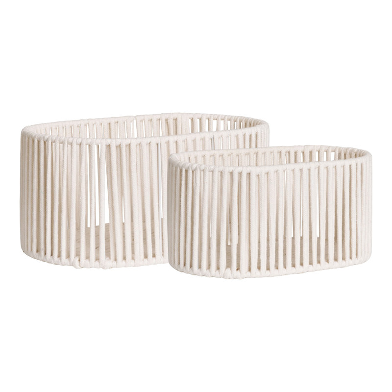 House Of Hampton Nuss Cotton Rope, Metal Decorative Basket
