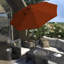 Parasol de patio gris 11 pieds avec haubans en aluminium Henn Sunbrella-1333245276