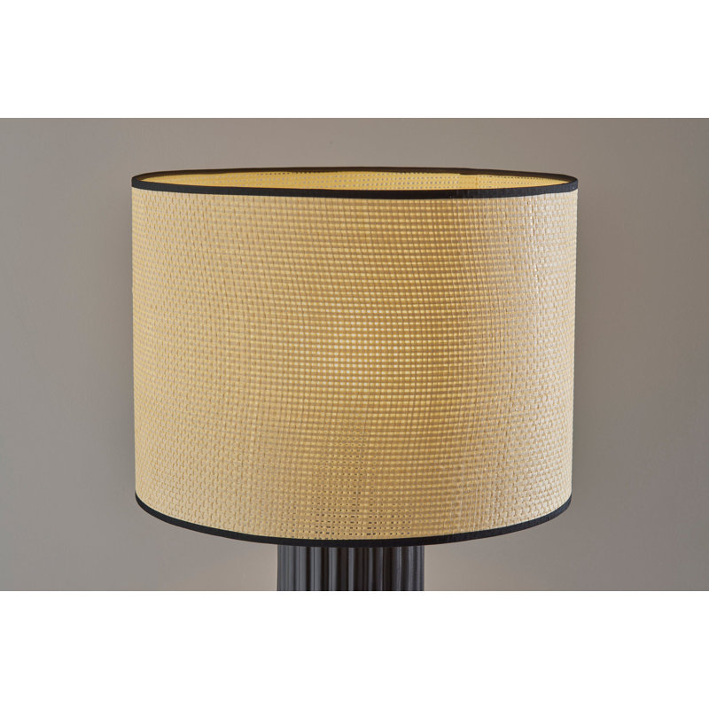 Aldreth Ceramic Table Lamp, Black Ribbed, 28.75" H x 15.5" W x 15.5" D