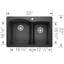 Diamond SILGRANIT 33" L x 22" W Double Bowl Drop-in/Undermount Kitchen Sink-1009836940