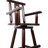 Ergonomic Rustic Bar Stool In Brown - 360° Swivel, Fir Wood, Decorative Star For Restaurant, Bistro Use Swivel Color Wood Construction, Dining Room, Bistro, Cafe