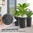 22.8" Tall Planters Set of 3, Outdoor Taper Planters, Black-976782118