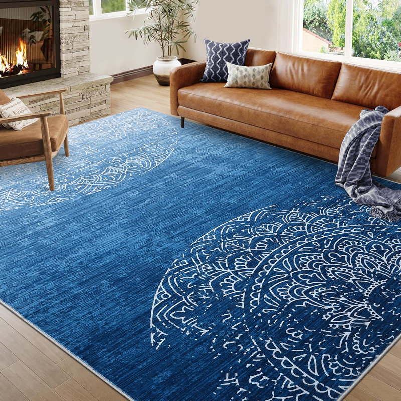 Ombre Abstract Runner Rugs 2x6 Machine Washable Area Rugs Ultra-Thin Non-Slip Stain Resistant Indoor Carpet for Hallway Entryway Kitchen Laundry