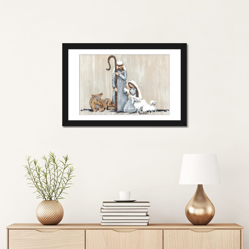 «Let Your Heart Be Light», reproduction d'art mural, papier d'art encadré, H 16 po x l 24 po, Noir