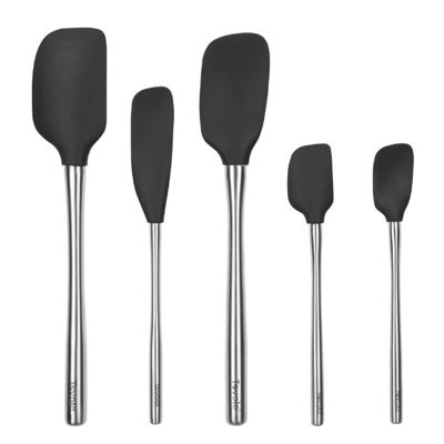 Flex-Core Spatula Stainless Steel Handle Set of 5 - White