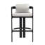 Tabouret de comptoir en aluminium, chaise de bar avec structure noire et coussin gris-1083813595