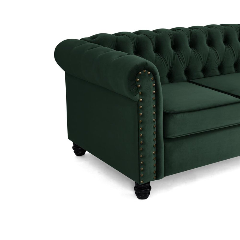 Kemen 3 Seater Velvet Sofa, Brown