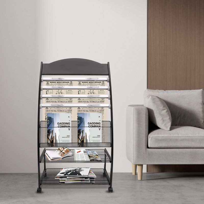 Porte-revues sur pied Brynie, Noir