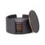 Noir Leather Coaster Set With Holder