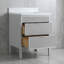 Ensemble de meuble-lavabo autoportant 30 po avec comptoir en pierre d'ingénierie de 1,4 po et structure en bois massif gris