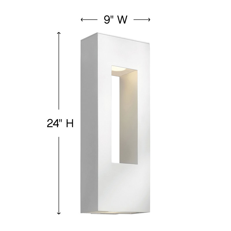 Atlantis 2 Light Outdoor Sconce, 25" H x 9" W, Satin Black, LED