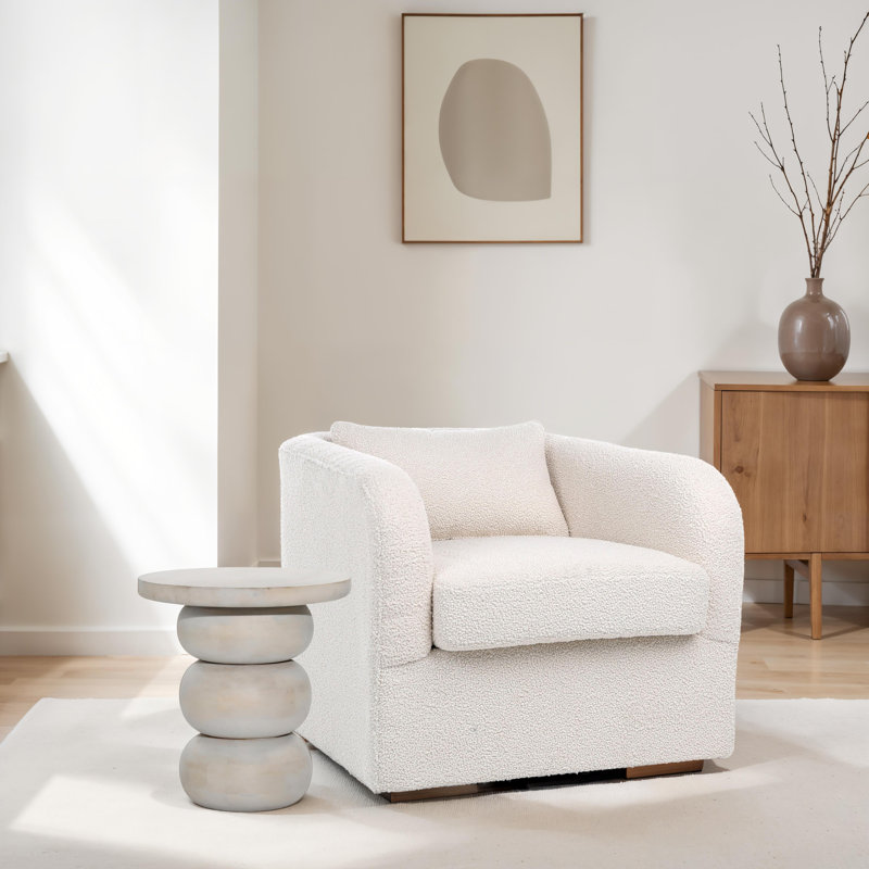 Demetra Mango End Table, White