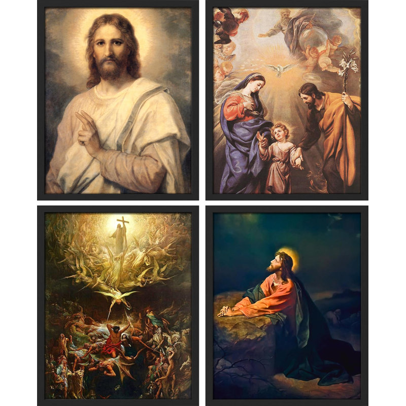 «Inspirational Christian Thema», impression sur papier 4 pièces, Naturel, H 16 po x l 12 po