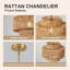 Luminaire de lustre en rotin