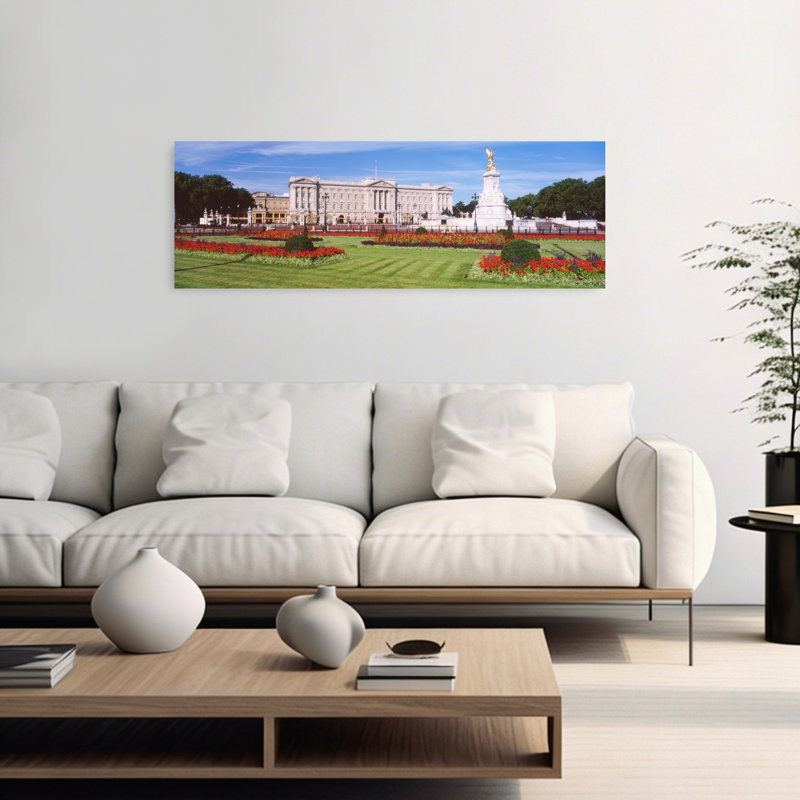 Buckingham Palace London England United Kingdom 1 Piece Wrapped Canvas Panoramic Wall Art, 40.64 cm H x 121.92 cm W