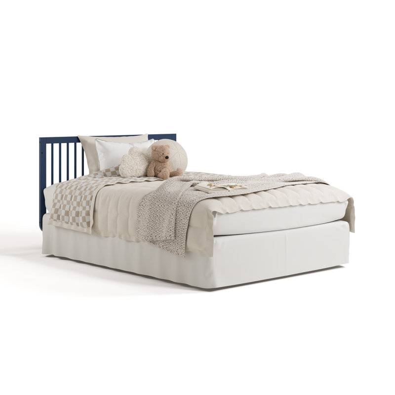 Santorini 5-In-1 Convertible Crib, Midnight Blue/Driftwood, Crib + Mattress
