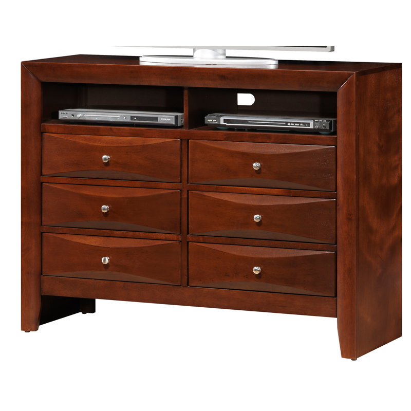 Commode média 6 tiroirs Marilla, cerise, Cerisier
