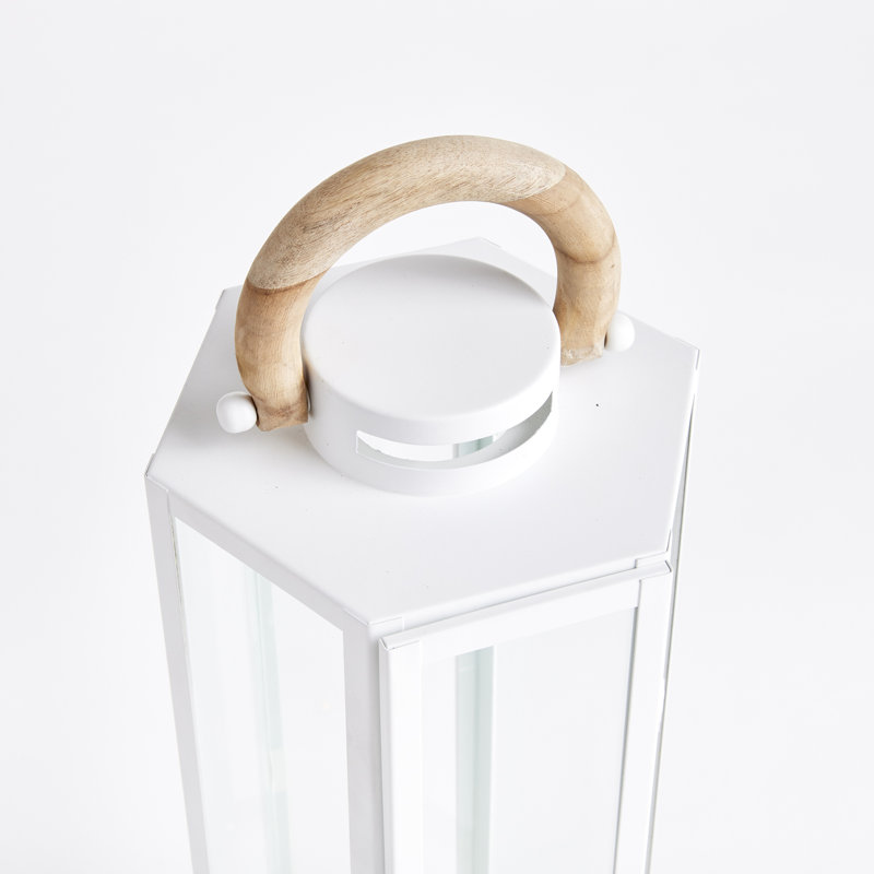 Lantern, 23" H x 8" W x 9" D, Stainless Steel/Silver