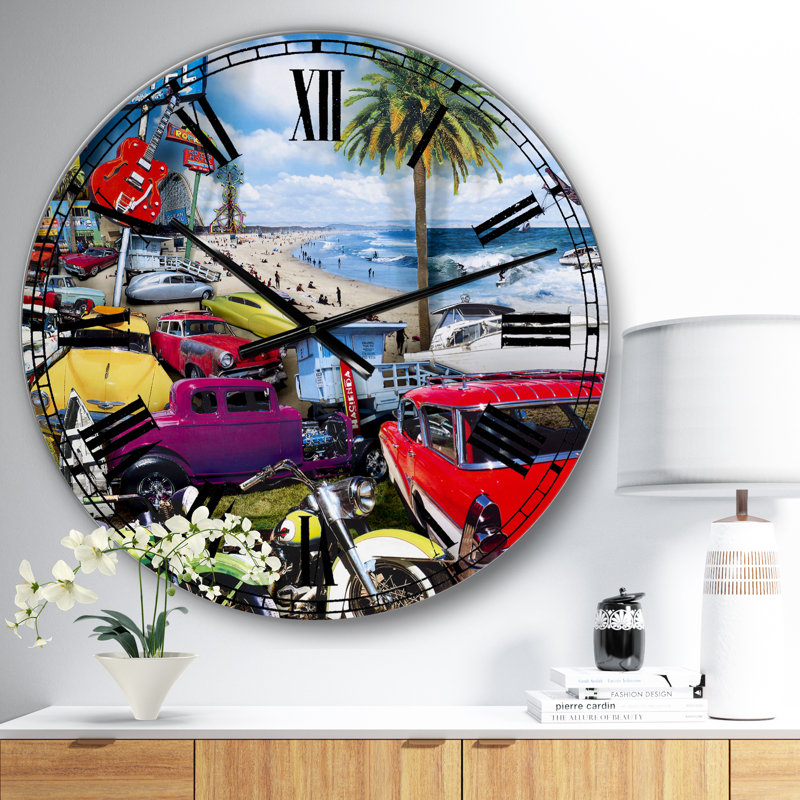 Horloge murale moderne surdimensionnée Surfside Motor Court 1, Surdimensionné