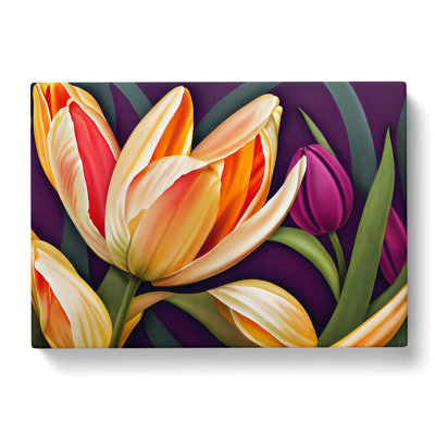 Masterful Tulip Flowers - Wrapped Canvas Print