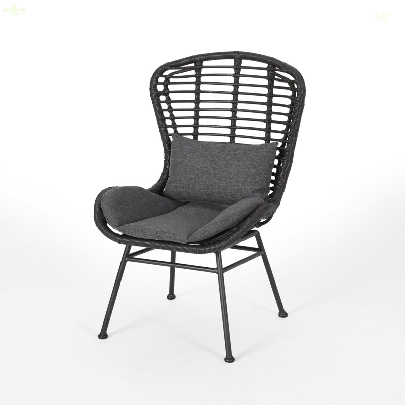 Chaise d'extérieur moderne, Gris / Noir