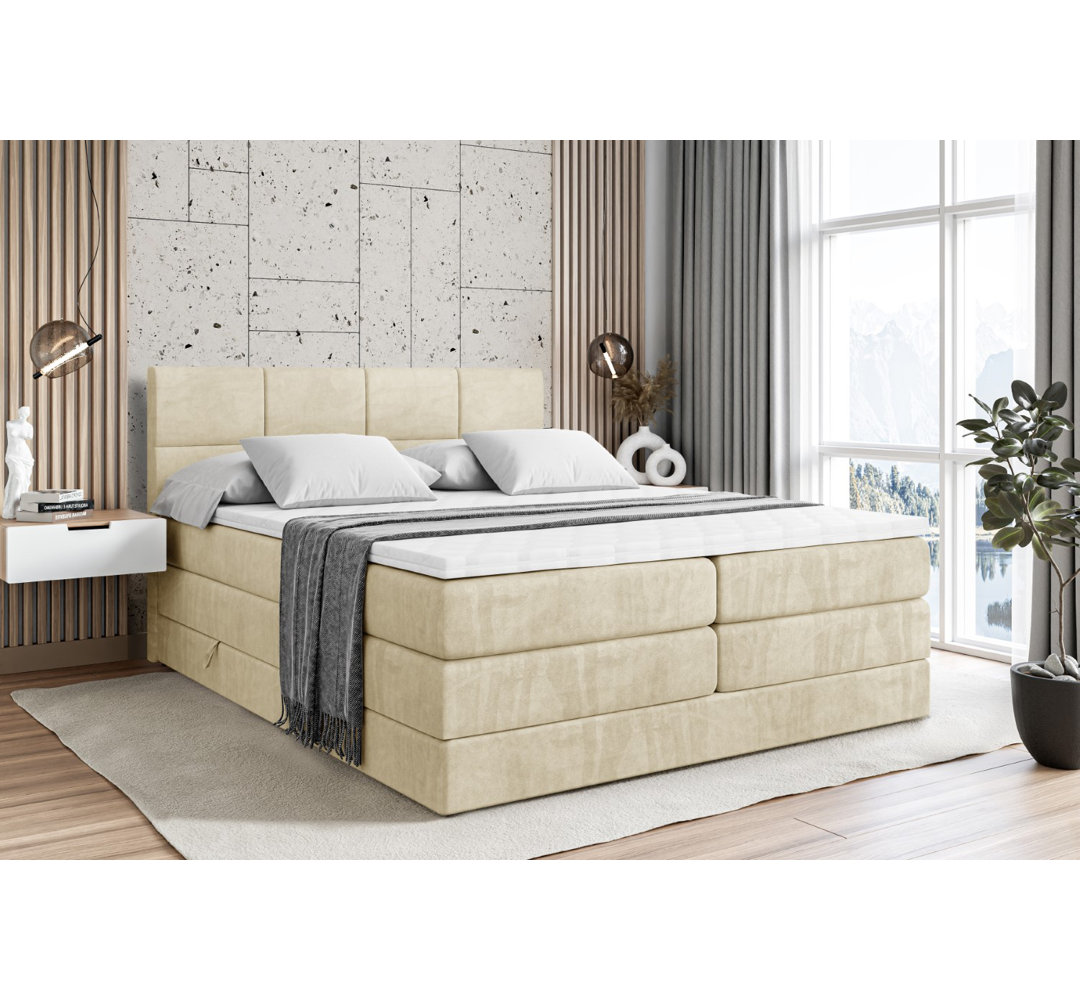 Boxspringbett mit Topper und Bettkasten