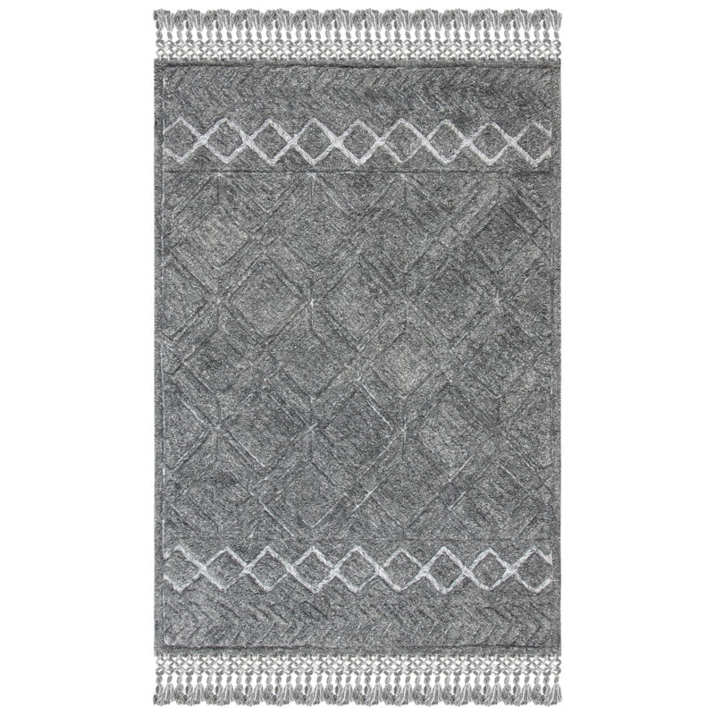 Tapis gris anthracite touffeté à la main Powell, Rectangle 4 pi x 6 pi