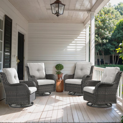 Bonia Swivel Rocker Patio Gliding Chair with Cushions (Set of 4)